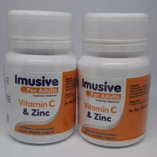 Suplemen daya tahan tubuh Imusive Vitamin C + Zinc 60 Tablet Dewasa