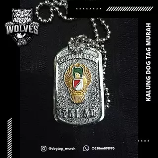 Kalung dogtag TNI AD / Kalung Tentara Nasional Indonesia Angkatan Darat  / Dog tag TNI / Kalung TNI AD cor desain bolak balik