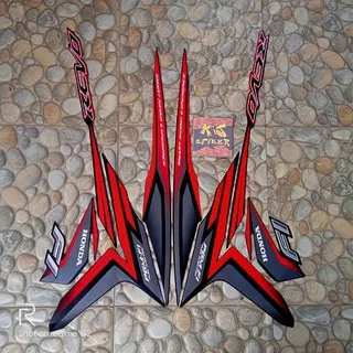 stiker striping motor honda revo fi 2015 hitam merah