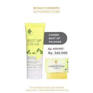 Paket Royalty Cosmetic Cleansing Soap Bust Up Cream Pengencang Payudara Pemutih Wajah Pencerah Puting Penghilang Bekas Jerawat