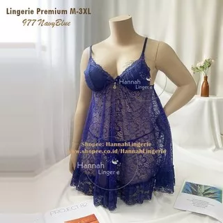 Premium LIngerie M L XL XXL Baju Tidur Transparan Seksi Cantik Hot Ukuran Besar Jumbo Big Size 977 B