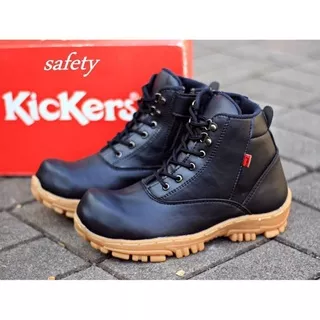 Sepatu Kickers Boots Safety Plat Besi Hiking Touring Motor Terlaris - Hitam, 39 Z channel