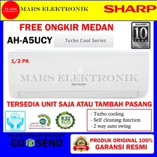 AC SHARP AH-A5UCY SPLIT / 0,5PK  / TURBO COOL SERIES / AH A 5 UCY /  AHA5UCY / READY / FREE ONGIR MEDAN