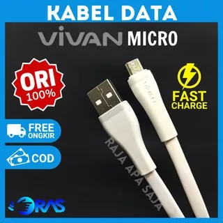 KABEL DATA VIVAN Micro USB - Kabel Charger Fast Charging Micro USB Android Kabel Casan Vivan Original 1m 1 Meter Carjer Cesan SM100S