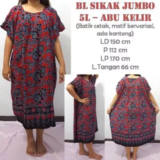 TOP  DASTER JUMBO OVERSIZE BATIK BL -SIKAK ABU KELIR BAJU TIDUR/DRESS BATIK BEST PRODUCK