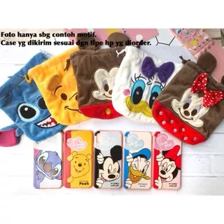 Softcase case iphone 5 5s SE 6 6s plus minnie pooh stitch donald mickey pouch