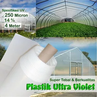 Plastik UV Green House ukuran 200 Micron 14 persen Lebar 4 meter - 4 m x 1 m