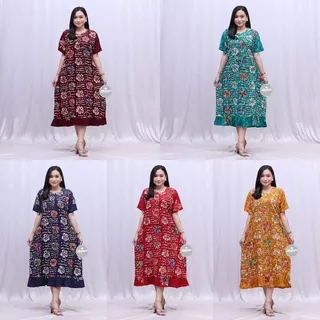 Terbaru | Daster Maura Batik Cap Rayon Grade A Busui Resleting depan - Baju Tidur Daster - Daster Wanita Kekinian