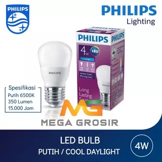 Lampu Philips LED Bulb MyCare 4W (Kecil) Putih Cool Daylight 6500K (4 Watt W 4Watt) Original Grosir