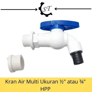 Kran Tembok / Keran Air PVC / Plastik Taman 1/2 / 3/4 inch HPP