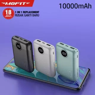 Powerbank MOFIT M16 10000mAh LCD Fast charge 100% ORIGINAL REAL KAPASITAS