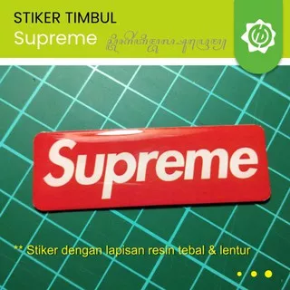 Stiker Timbul Emblem Supreme ukuran 6cm x 2cm