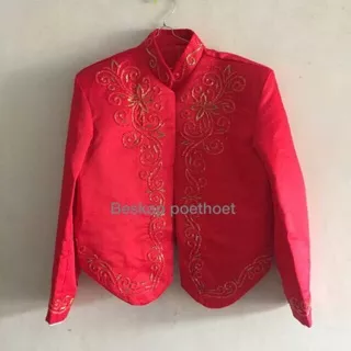 Baju pengantin pria / Beskap solo merah/ JAS MODEL JAWA TRADISIONAL MODERN ORIGINAL