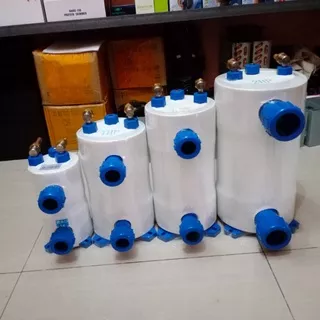 evaporator coil tabung titanium 3/4 pk u/ air asin kimia asam chiller - 3/4 Hp