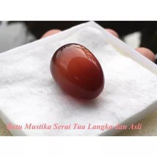 Batu Mustika Serai warna Coklat Tua kemerahan