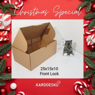 SPESIAL Kardus Murah Natal Christmas 25x15x10 Die Cut Pizza Box - Front Lock. Hampers Packing Dus