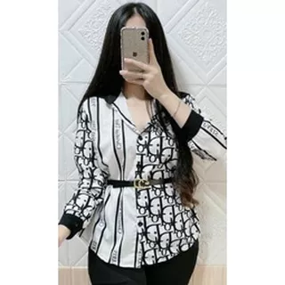 KEMEJA WANITA DIOR/ KEMEJA BRANDED IMPORT MURAH/ KEMEJA KANTOR/ KEMEJA KERJA/ ATASAN DIOR