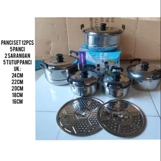 PANCI SET 5 PCS STEAMER / PANCI SET STEAMER STAINLESS TEBAL / PANCI STEAMER 5 SUSUN / TOKO HAF STORE