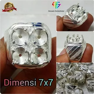 Cincin Batu Ring Emban Alpaka Super Plating Perak bkn Stainless Titanium Coin