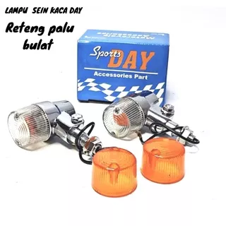 sein riting 1 set isi 2 pcs  Lampu sein palu besi bulat double mika besi crome import barang sesuai gambar