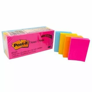 Post it / Stick Note Warna - warni 653 merk 3M ( Isi 12 pad )