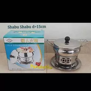 Hot Pot Panci Shabu - shabu Mini 15 Cm / Warmer Stove Stainless Makanan Celup Rebus Steamboat