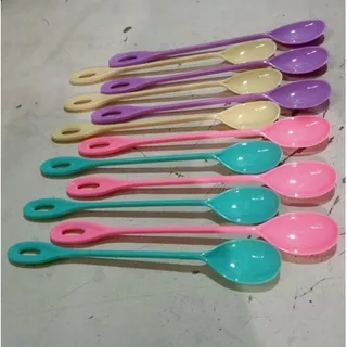 SENDOK PLASTIK WARNA MERK IVAN SENDOK ES TEH SENDOK JUS SENDOK KECIL JUICE PASTEL PLASTIC SPOON