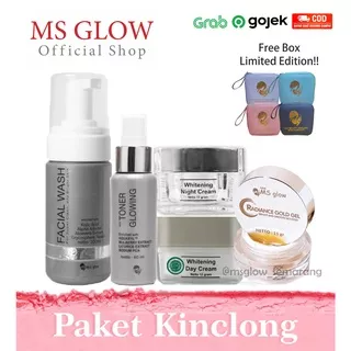 MS Glow Paket Kinclong Whitening Series & Radiance Gold Perawatan Kecantikan Wajah Wanita By Msglow_semarang