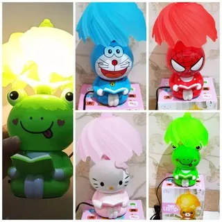 Lampu belajar karakter / Lampu meja karakter Doraemon , Hellokitty , Spiderman , Keroppi