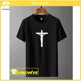 Kaos Rohani Kristen Katolik SALIB 4 Kaos Distro Pria Wanita Cowok Cewek Sablon Gambar Tulisan Kata Kata Lucu Keren - LEMONTEE