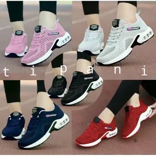 rv Sepatu Wanita Kets Sneaker Sporty Fashion Sekolah Jalan Olah Raga Model Tali Geo Pink Abu H 18FON