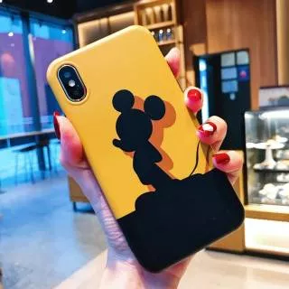 Yellow Mickey Mouse Siluet Cute Soft Case iPhone 6/6+/6s/6s+/7/ 7+/8/8+/X/Xs/Xs Max