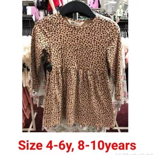 H&M new baju anak perempuan dress motif leopard