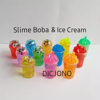 Slime Boba / Mainan Slime Jelly Cup Mini Import / Slime Ice Cream