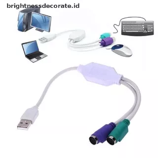 [birth] USB To PS2 USB-To-PS2 Computer Keyboard And Mouse Adapter Connection Y Cable Cord [ID]