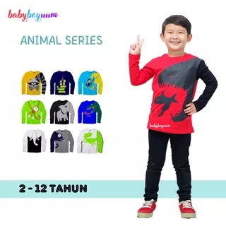 Babyboyuum Baju Kaos Lengan Panjang Kozzokids Animal Series Red Shark Distro Premium Umur 1 2 3 4 5 6 7 8 9 10 11 12 Tahun Kaus Anak Boy Cowok Laki Laki Terbaik