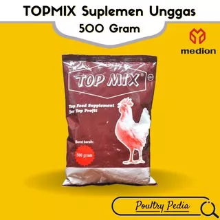 Suplemen Makanan Ayam Ternak Unggas TOP MIX - 500 gr - MEDION