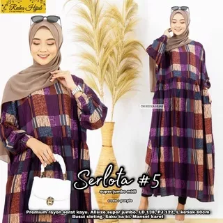 gamis jumbo midi ld 138 sarlota mini dress busui big size mat premium rayon serat kayu ori redea hijab