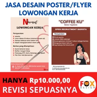 Jasa Desain Poster/Flyer Lowongan Kerja