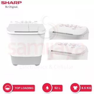 MESIN CUCI DUA TABUNG - TWIN TUB SHARP ES-T65MW 6.5KG / ES T65MW 6.5 KG / BERGARANSI