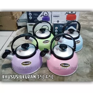 [Bisa COD] Maspion Ceret Teko siul bunyi  3,5 Liter dan 5 L tempat rebus air minum rigoletto mikado pastel perebus warna pink biru muda ungu hijau estetik unik murah alumunium tebal summer dekorasi decoration dapur whistling kettle kompor induksi