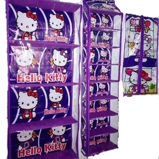 Rak Set Gantung 3 in 1 Full Resleting (Tas+Sepatu+Jilbab) Karakter Hello Kitty Ungu