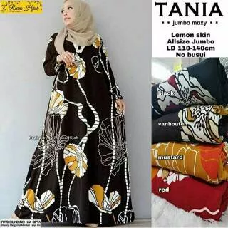 Gamis Dress Muslim Wanita Cantik Jumbo Size Lemon Skin Tania Maxi
