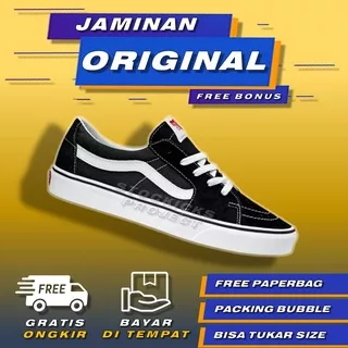 Vans Sk8 Low Classic Black White Original Sepatu Vans Sk8 Original Sepatu Vans Pria Wanita Original