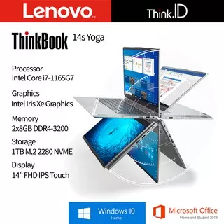 Lenovo ThinkBook 14s Yoga Touch i7-1165G7 16GB 1TB NVMe Iris Xe Win10 OHS