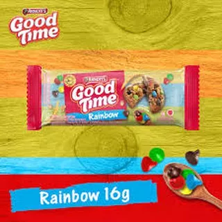 BISKUIT GOOD TIME RAINBOW CHOCOCHIPS COOKIES SATUAN 16 GRAM KUE KERING COKELAT COOKIES KUKIS ENAK