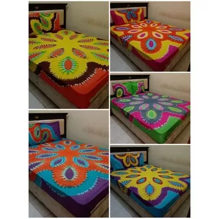 Sprei batik pekalongan motif jumputan ukuran 180x200