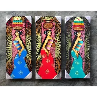 Lukisan Abstrak Gadis Bali, Ukuran 20 x 50 cm, 100% Buatan Tangan