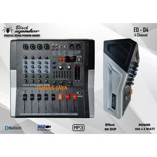 Power Mixer 4 channel Blackspider ED4 99 DSP ED 4 Amplifier Mixing MIXER BLACK SPIDER ED04 POWER MIXER BLACK SPIDER ED 04