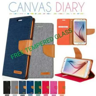 Samsung j3pro j3 pro mercury canvas diary flip cover wallet dompet case